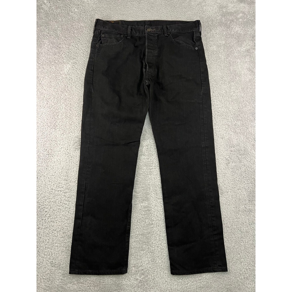Levis 501 Jeans Men 34x30 (Tag 36x30) Black Original Straight Leg Denim